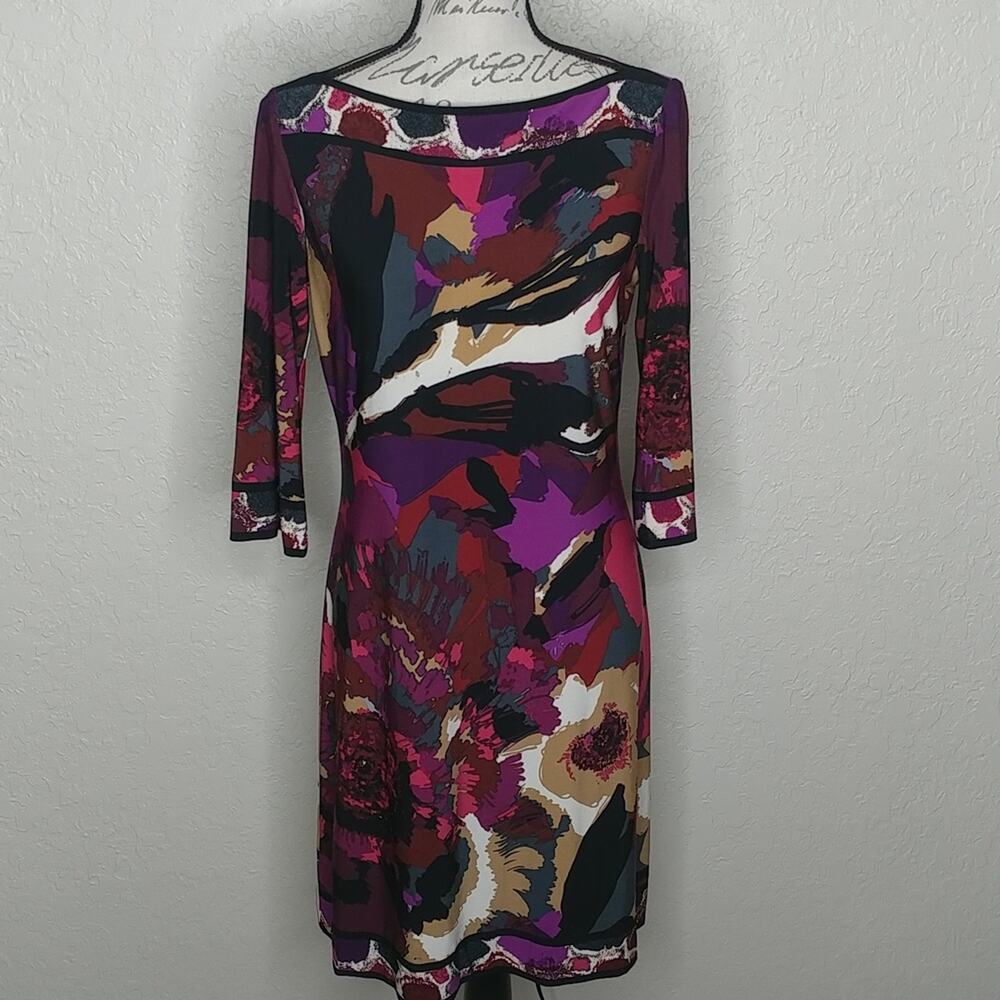 Multicolored Abstract Print Dress